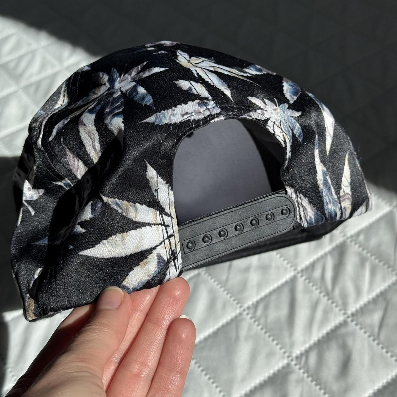Men's Caps - Black/Multi – Black Leaf Pattern Cap… - image 3