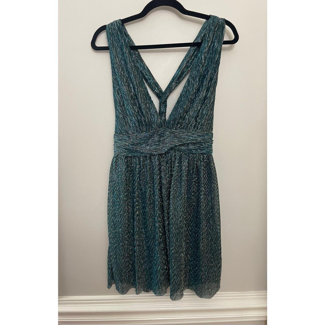 Ailey gold and teal blue skater dress hotsell