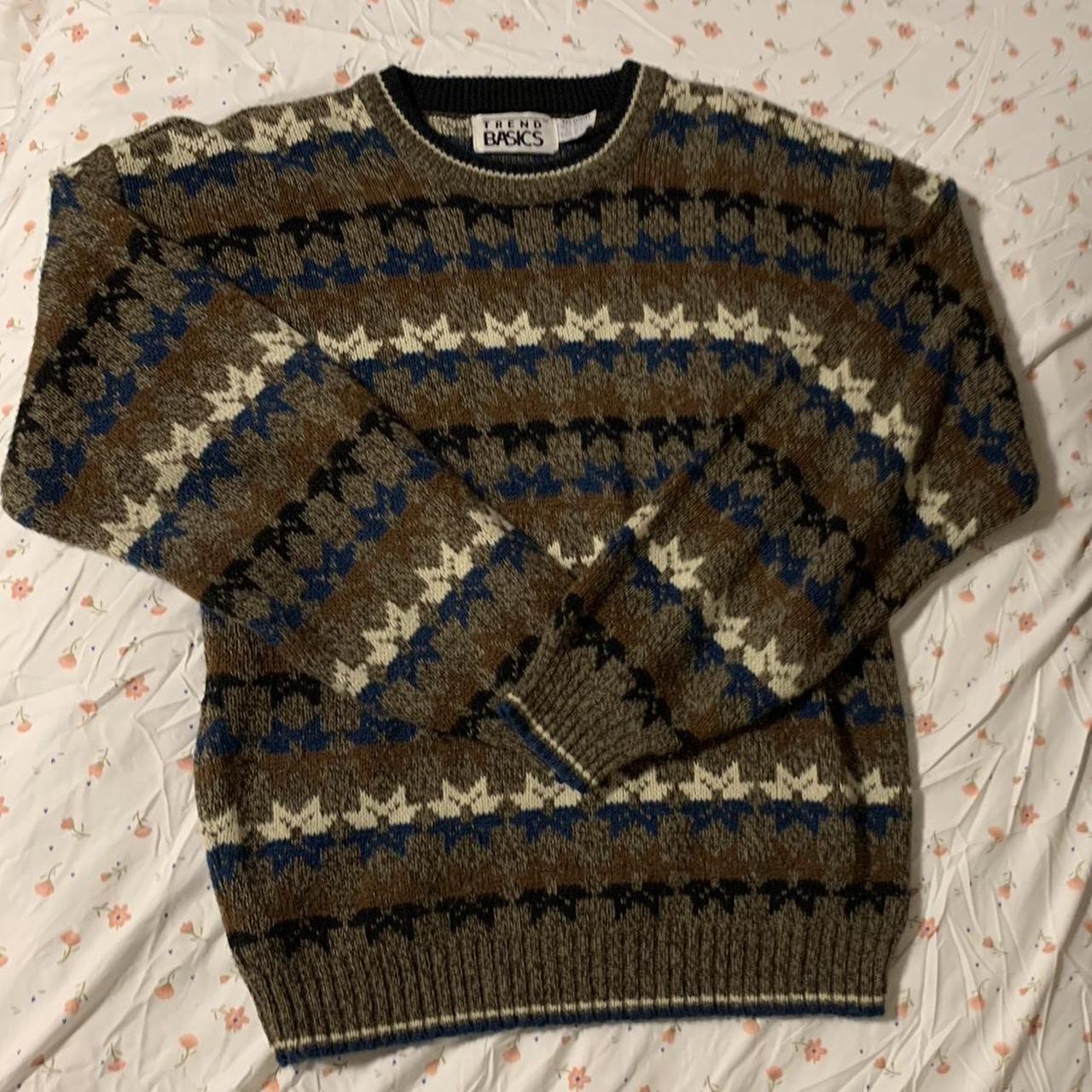 Cool vintage patterned sweater ‼️NO PAYPAL... - Depop