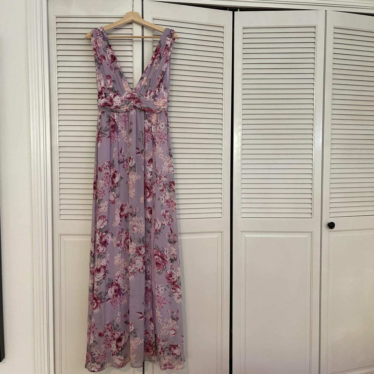 Lulus Garden Meandering Lavender Floral Print Maxi... - Depop