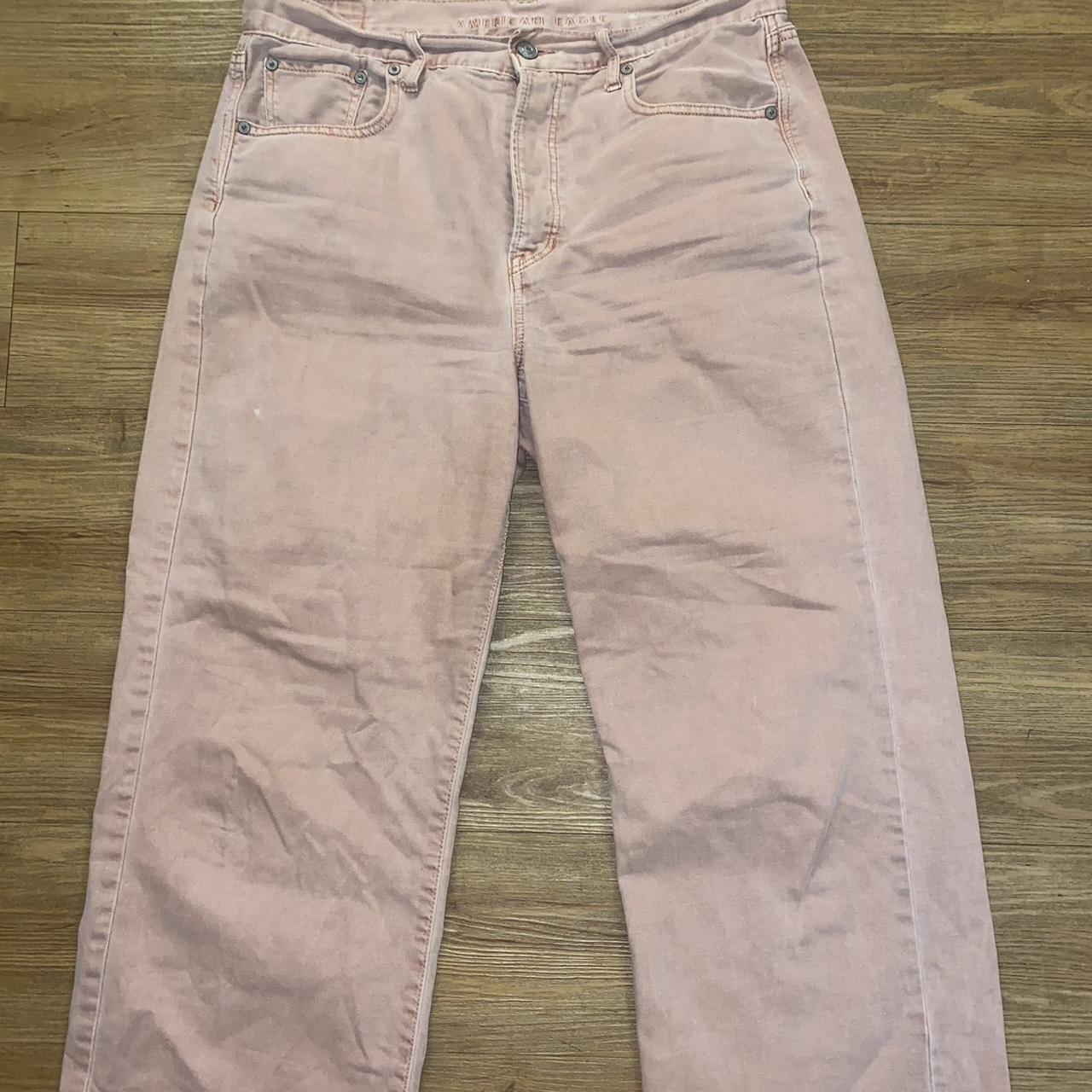 American Eagle Women's Pink Jeans | Depop