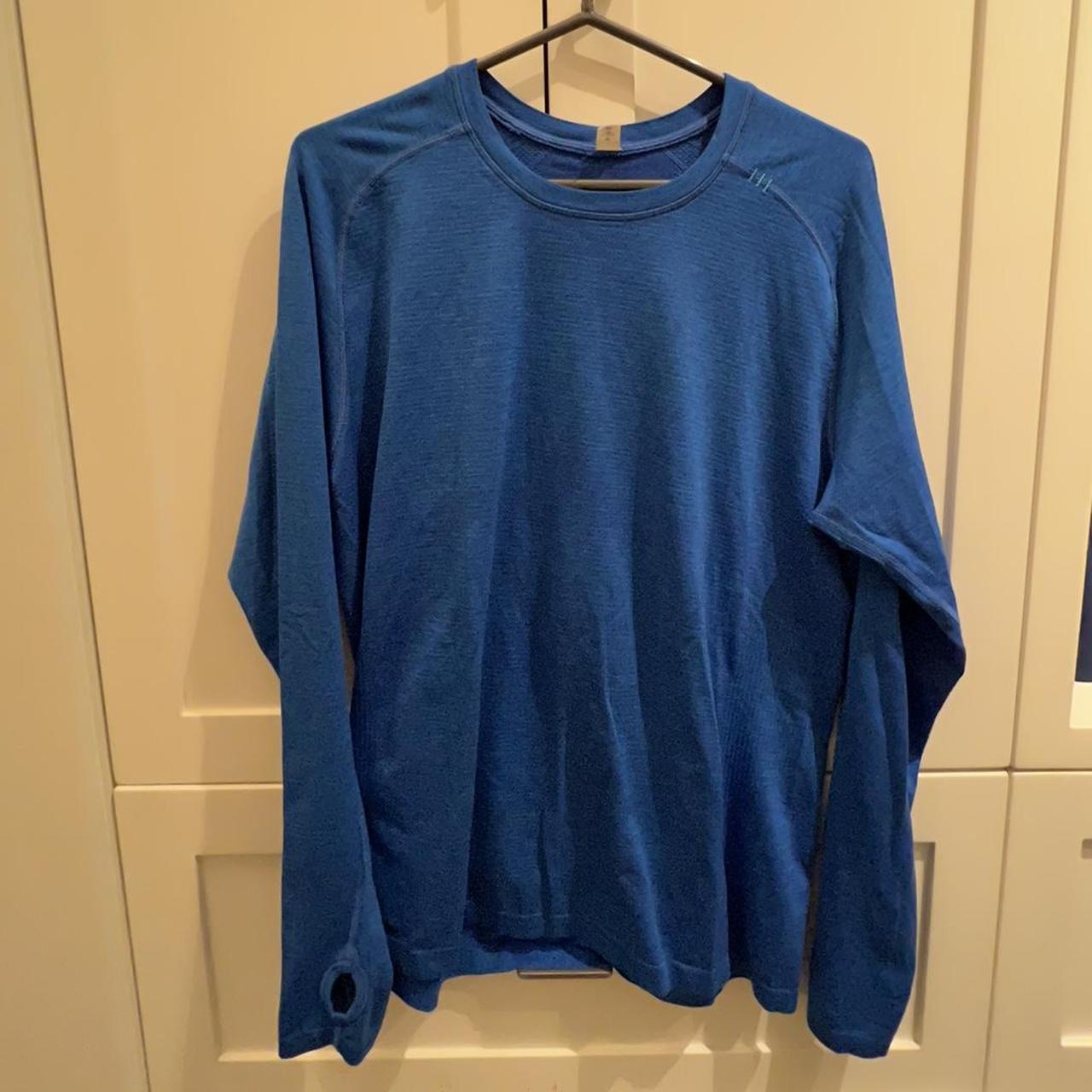 Lululemon men’s workout shirt Tag is cut in half... - Depop