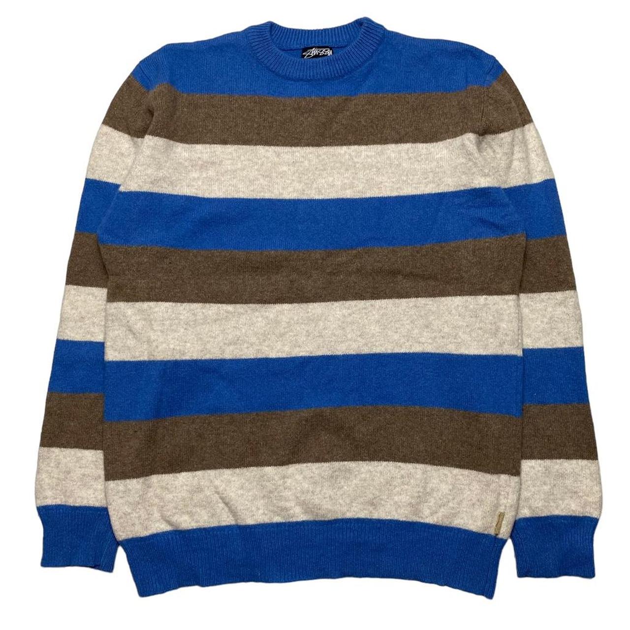 Vintage Stussy 100 Wool Striped Jumper... Depop