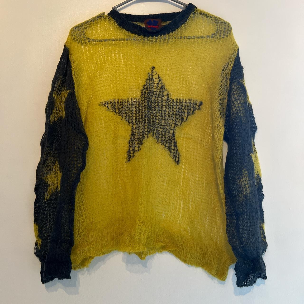 Heaven by marc jacobs yellow and grey mohair star Depop