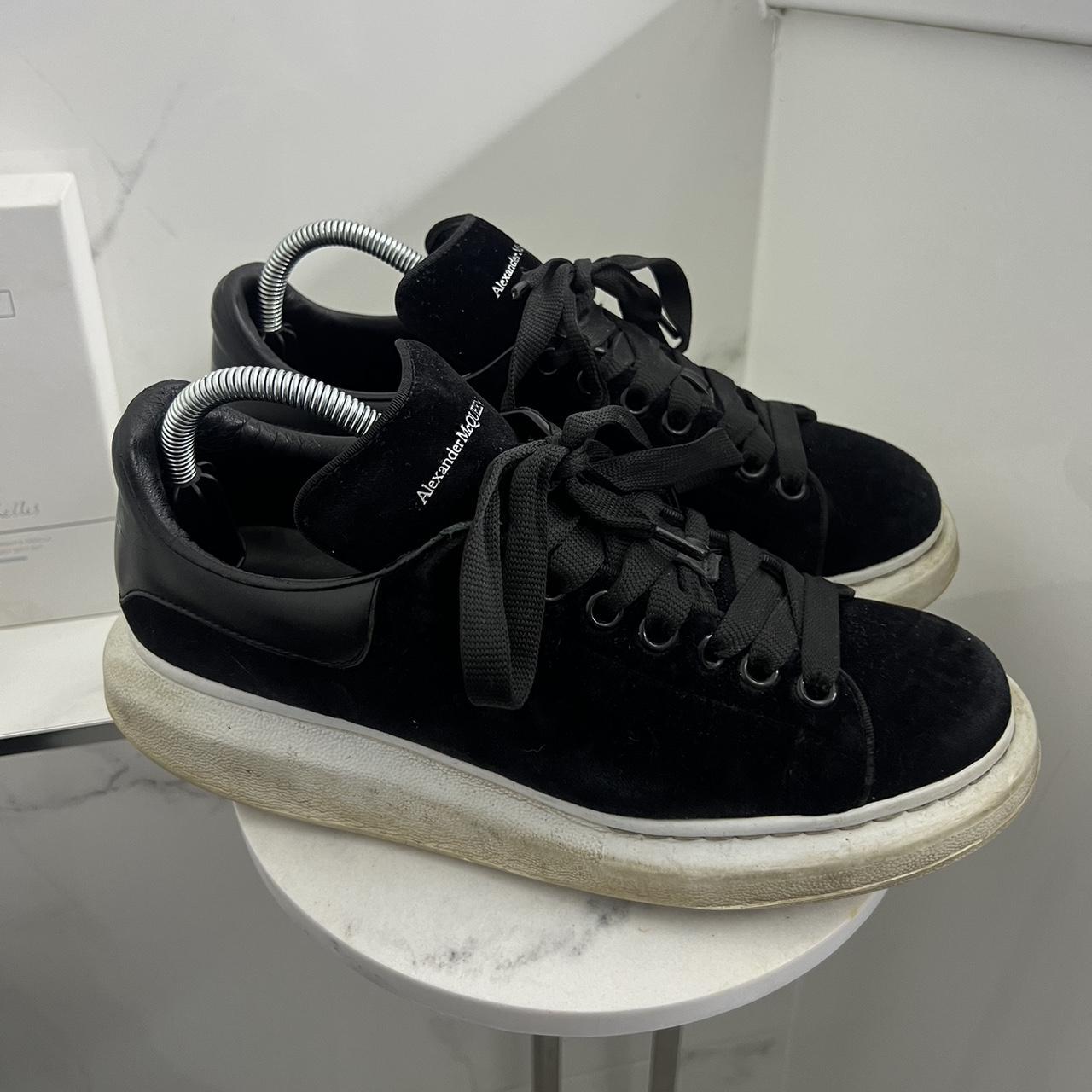 Alexander McQueen Black Velour Sneaker, Size 40