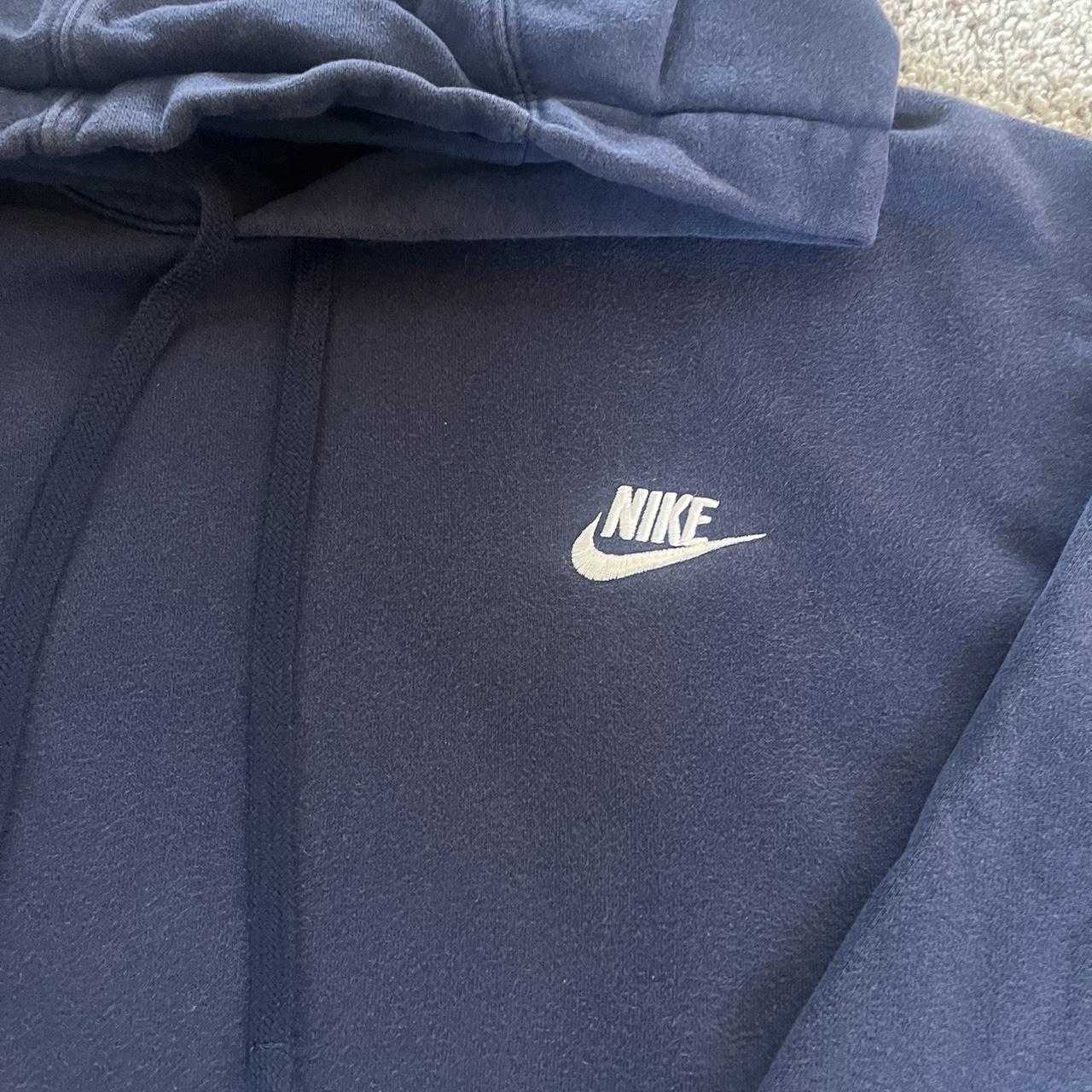 Navy Blue Nike Hoodie -thick -casual -fits a... - Depop