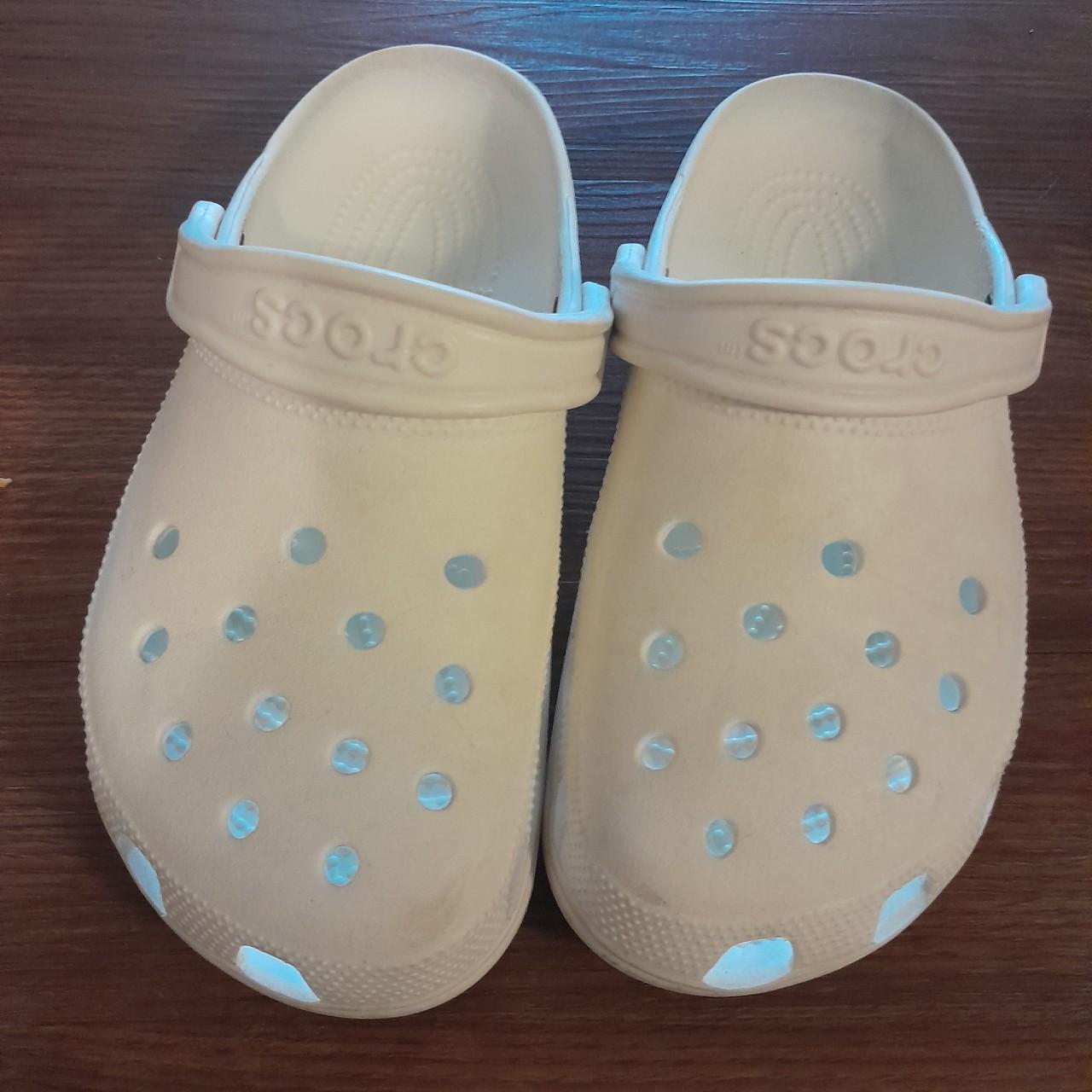 White crocs Size 6 In good condition front is a... - Depop
