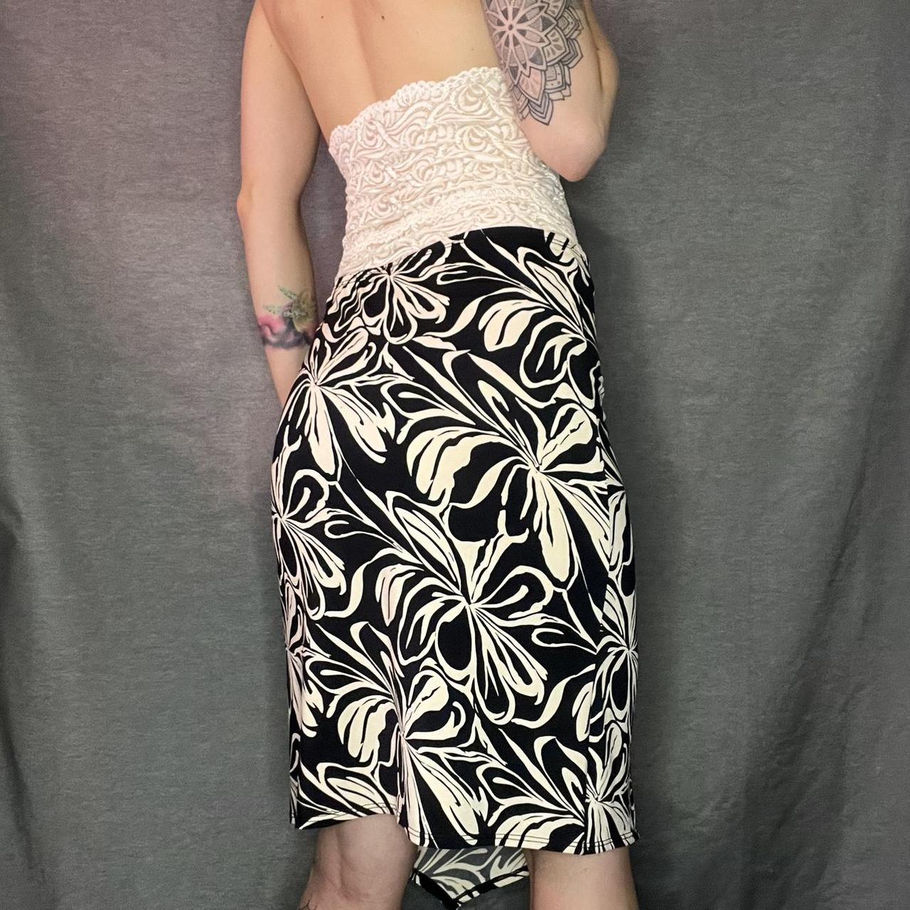 Black and ivory asymmetrical skirt Brand Depop