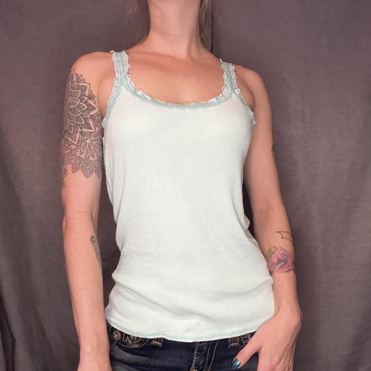 Y2K baby blue tank top Brand Jenni intimates Size... Depop
