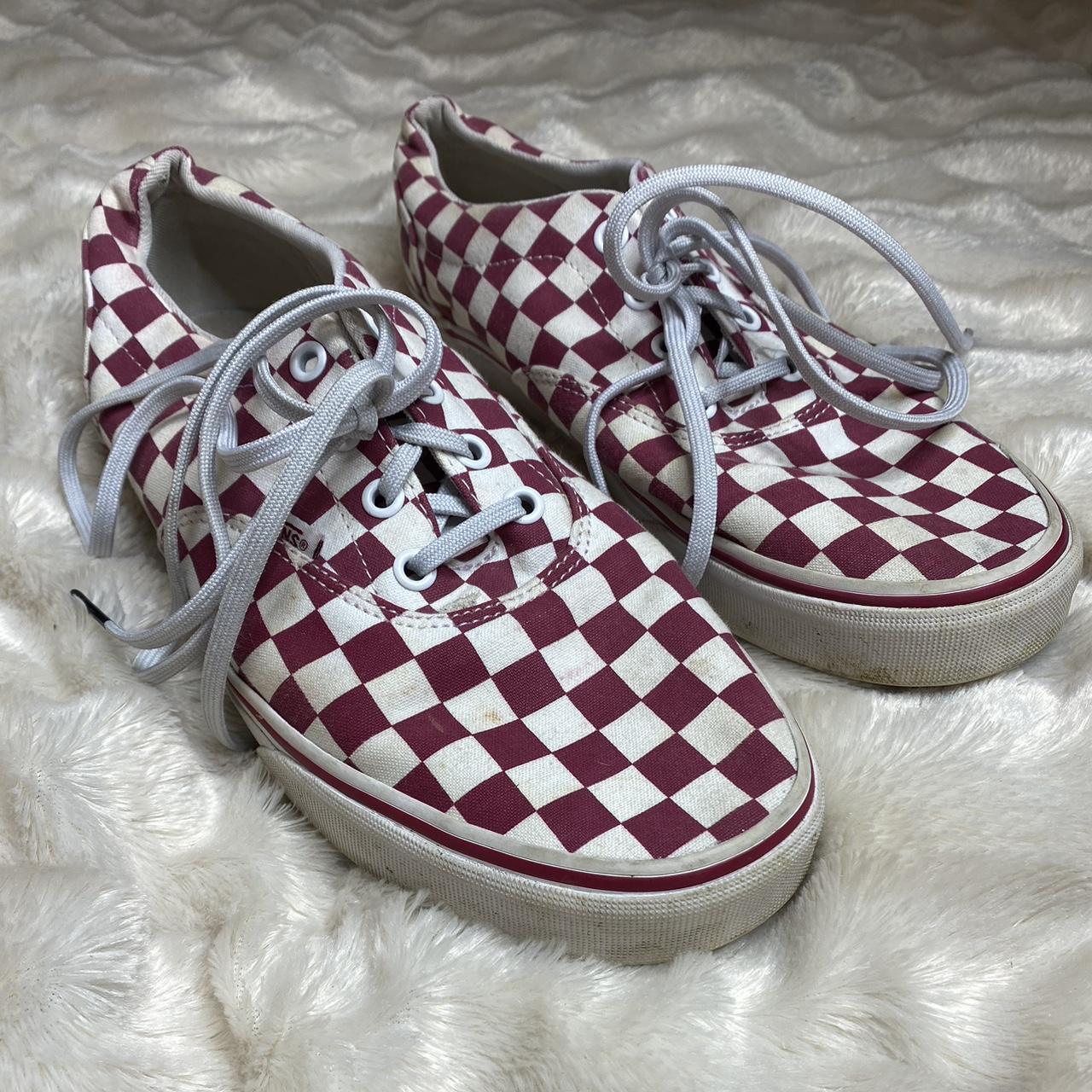 Vans checkerboard outlet maroon