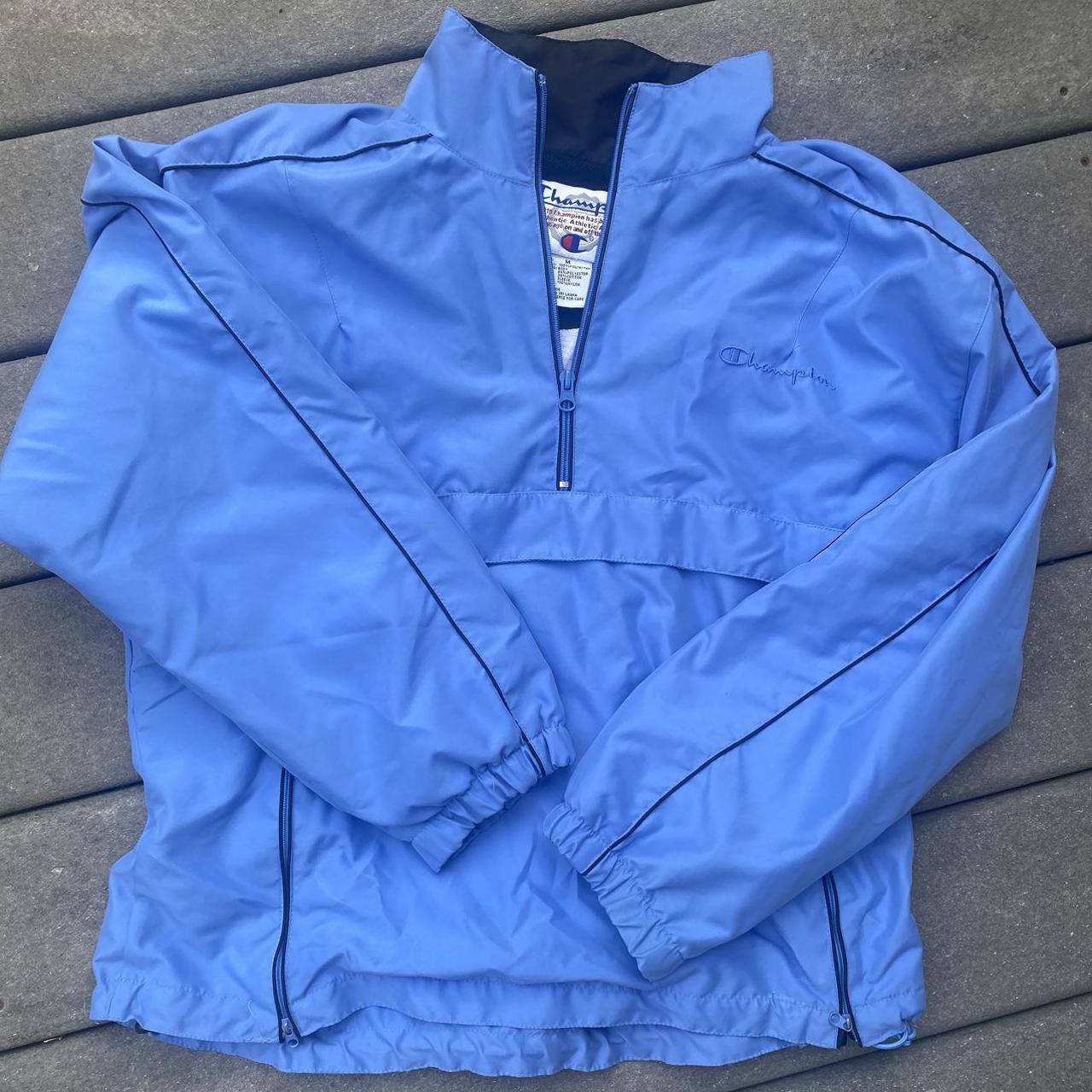 Blue champion light jacket. Size medium (bit of a... - Depop