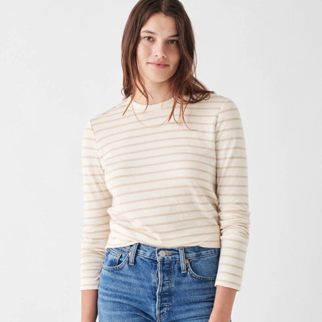 Faherty Women's White and Cream T-shirt (2)