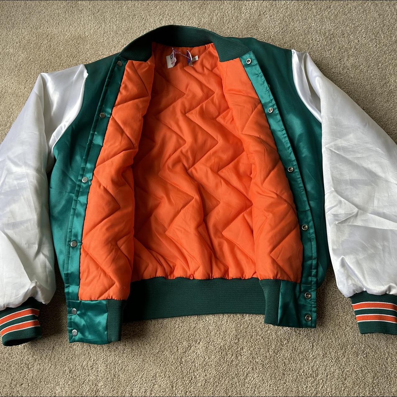 Vintage 80s Miami Dolphins Chalk Line Jacket Mens XL Shinny Satin NFL  Football