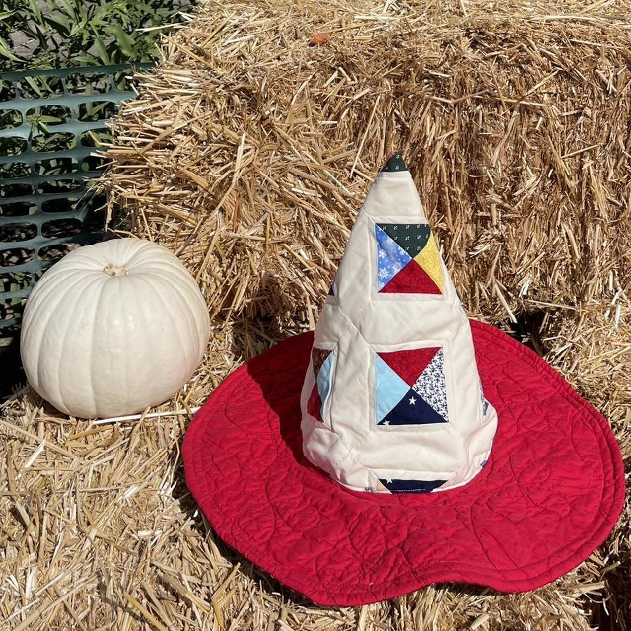 Women's Hat - Red/Multi – Unique patchwork witche… - image 1