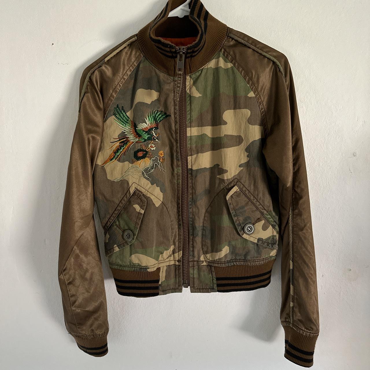 FINAL HOME camo souvenir jacket w embroidery at... Depop