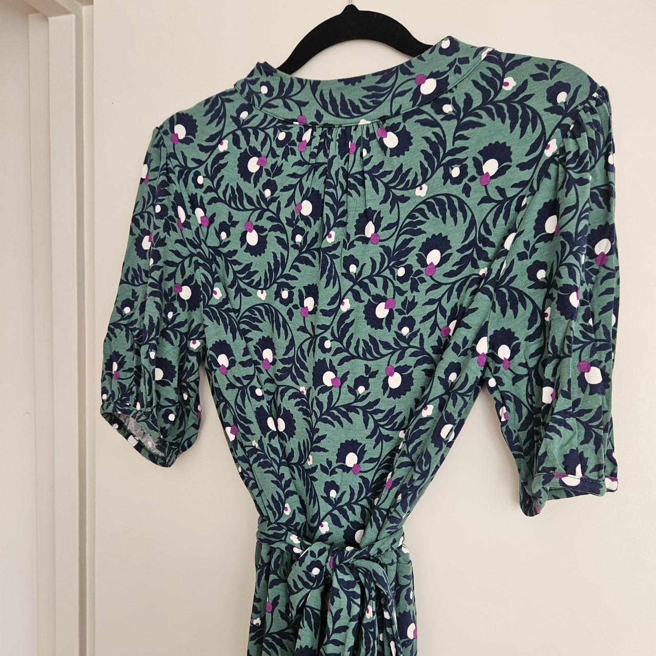 Boden peacock and flower print Jersey dress Size 12... - Depop