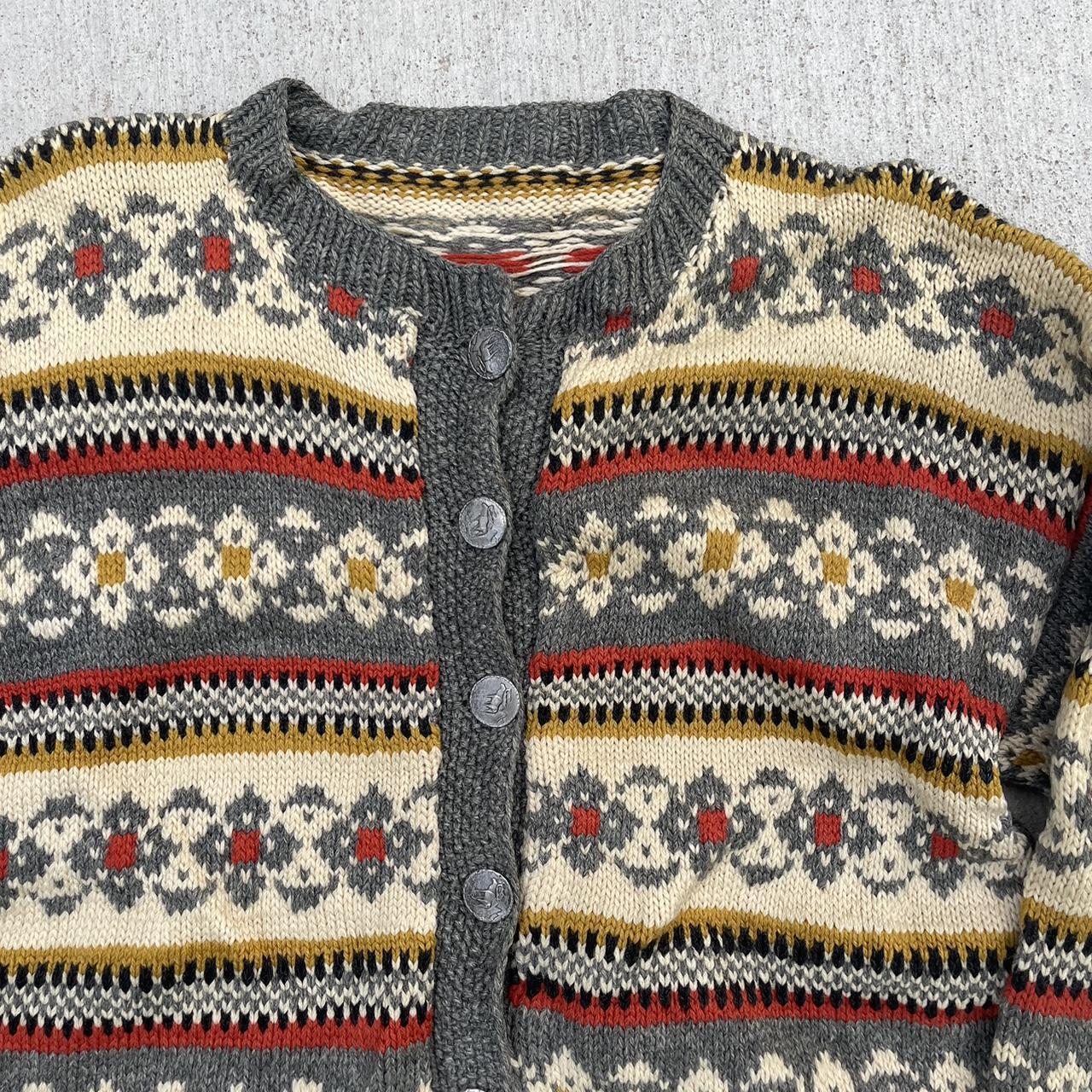 vintage cardigan awesome pattern no flaws - Depop