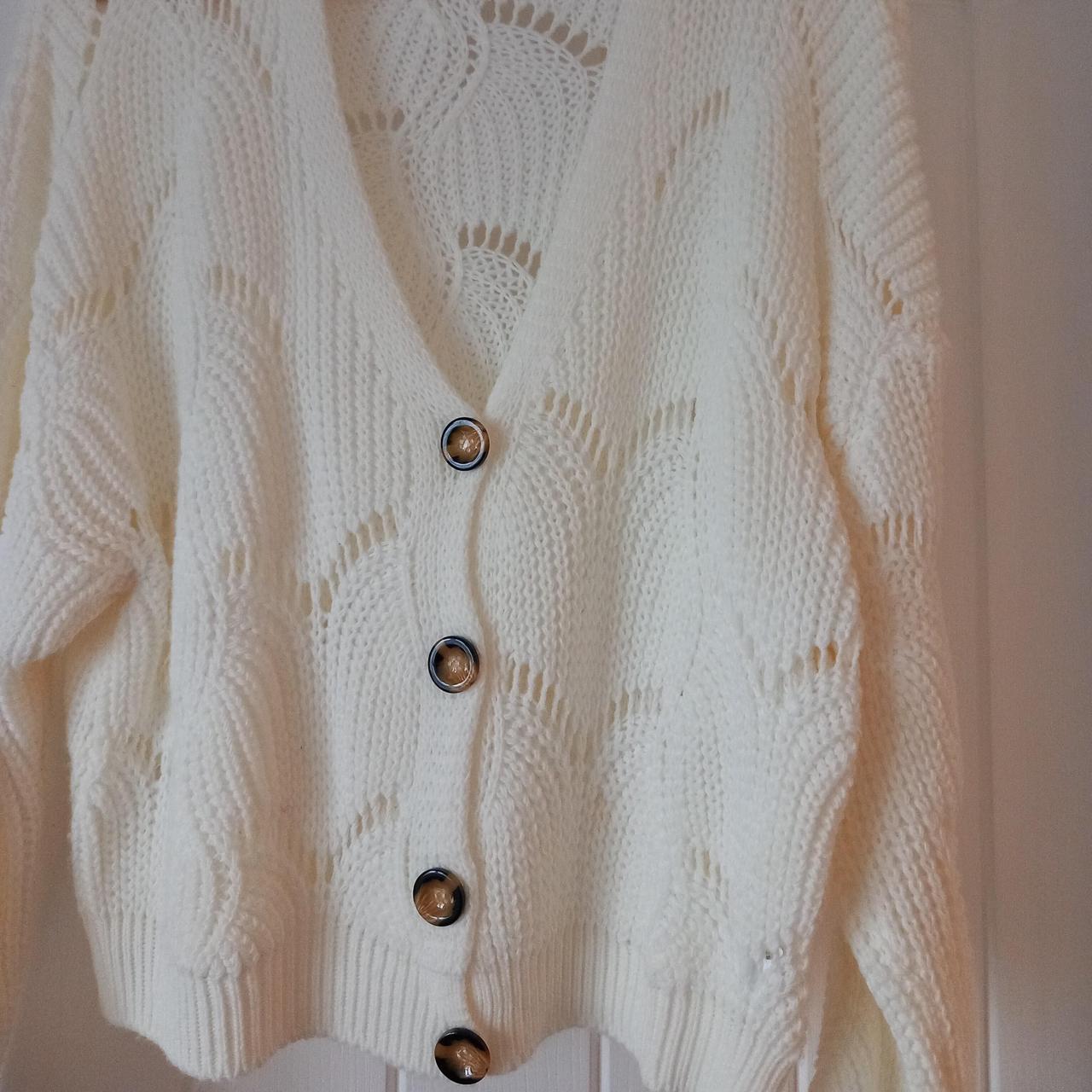 Pointelle Slouchy Boyfriend Cardigan from boohoo in... Depop