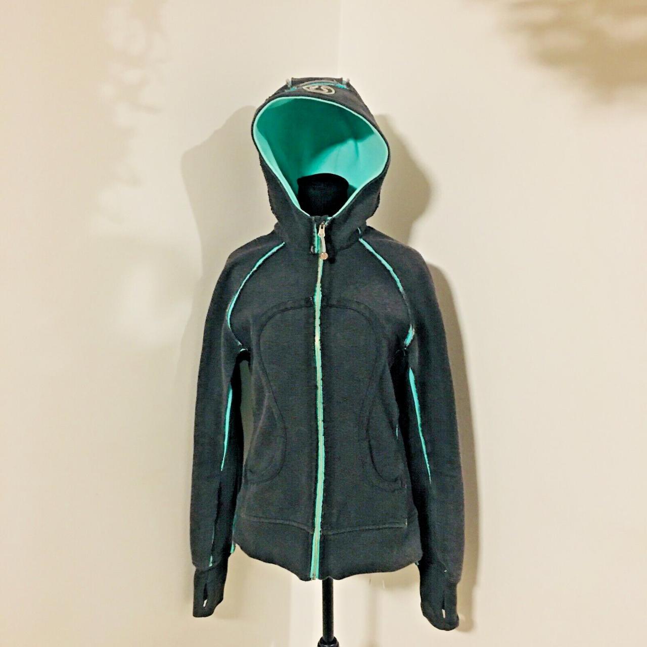 LULULEMON Gray Aqua Special Edition Zip Hoodie Scuba - Depop