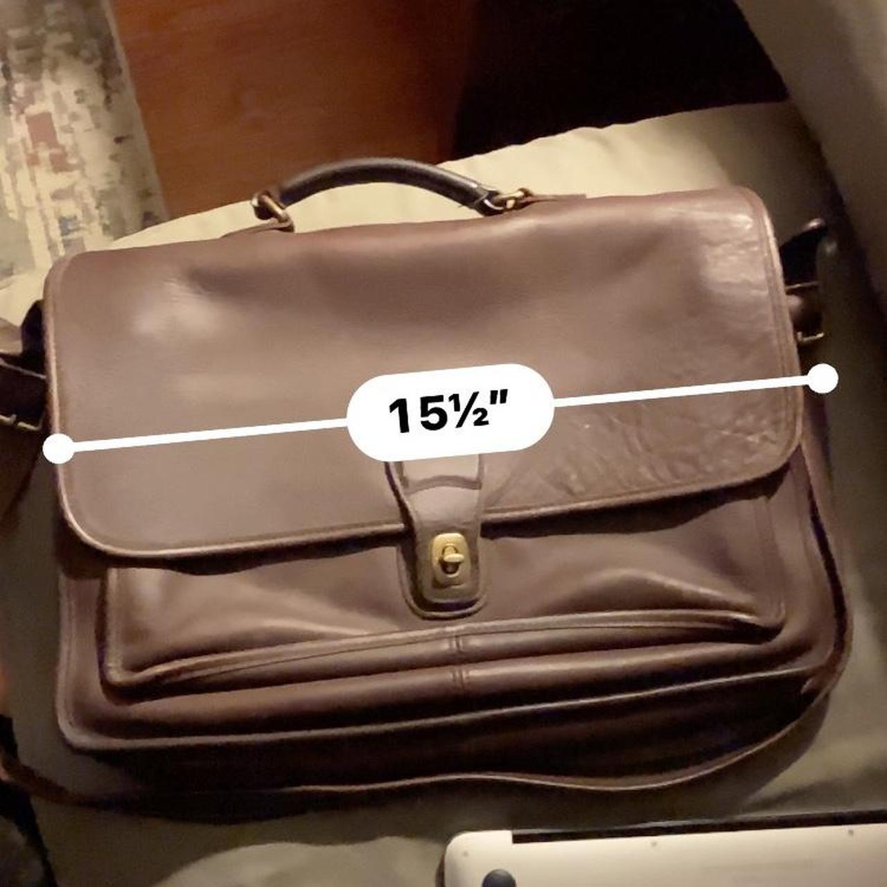 Circa 2017 Coach brown leather briefcase. Never used - Depop