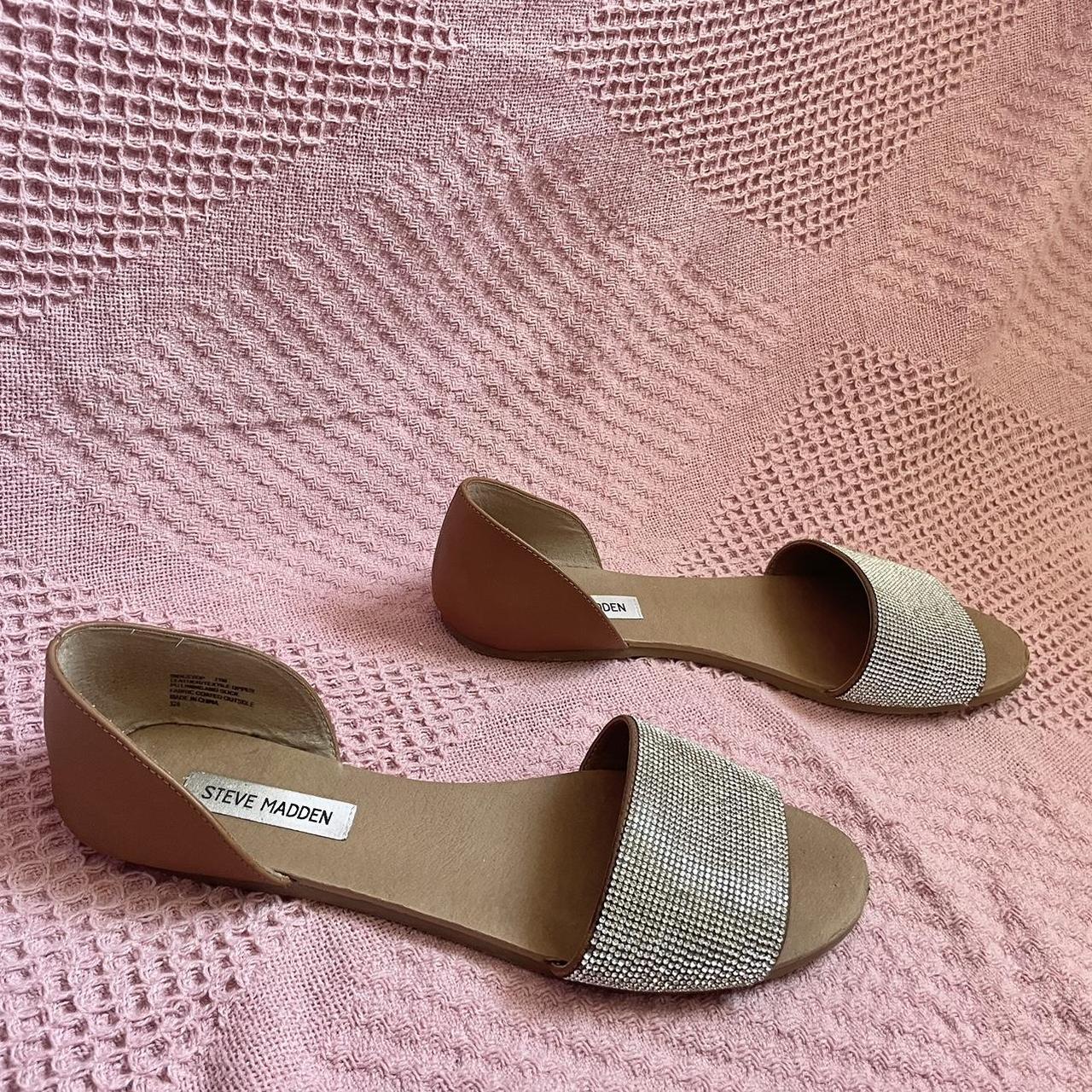 Steve Madden Rhinestone Side Step Sandals,