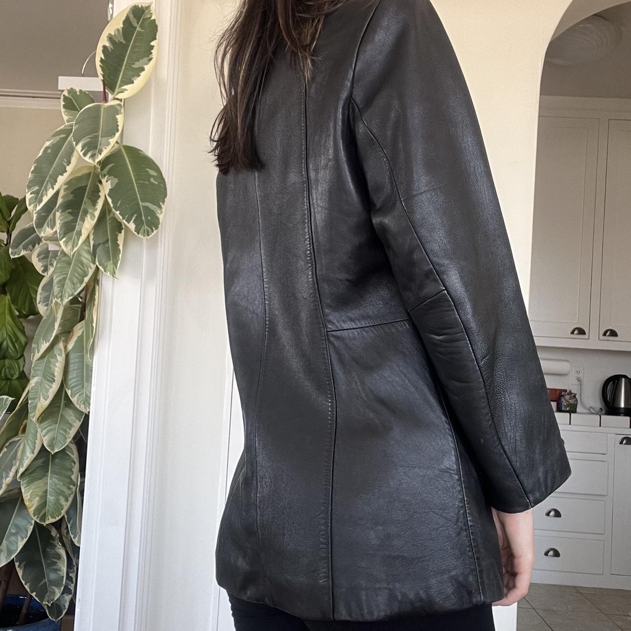 archive DKNY leather car coat y2k