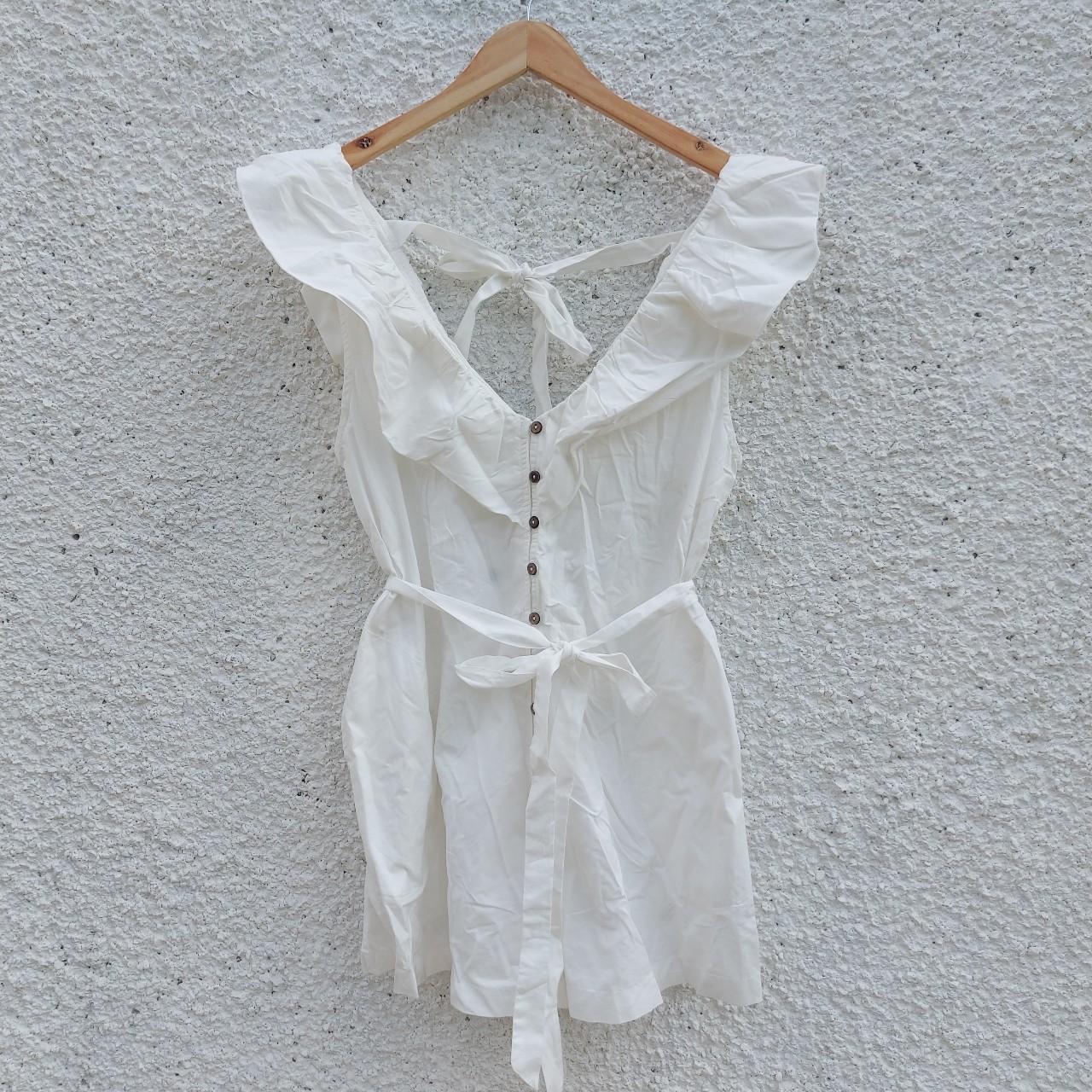 Free People white Darling Playsuit Romper. Button... - Depop