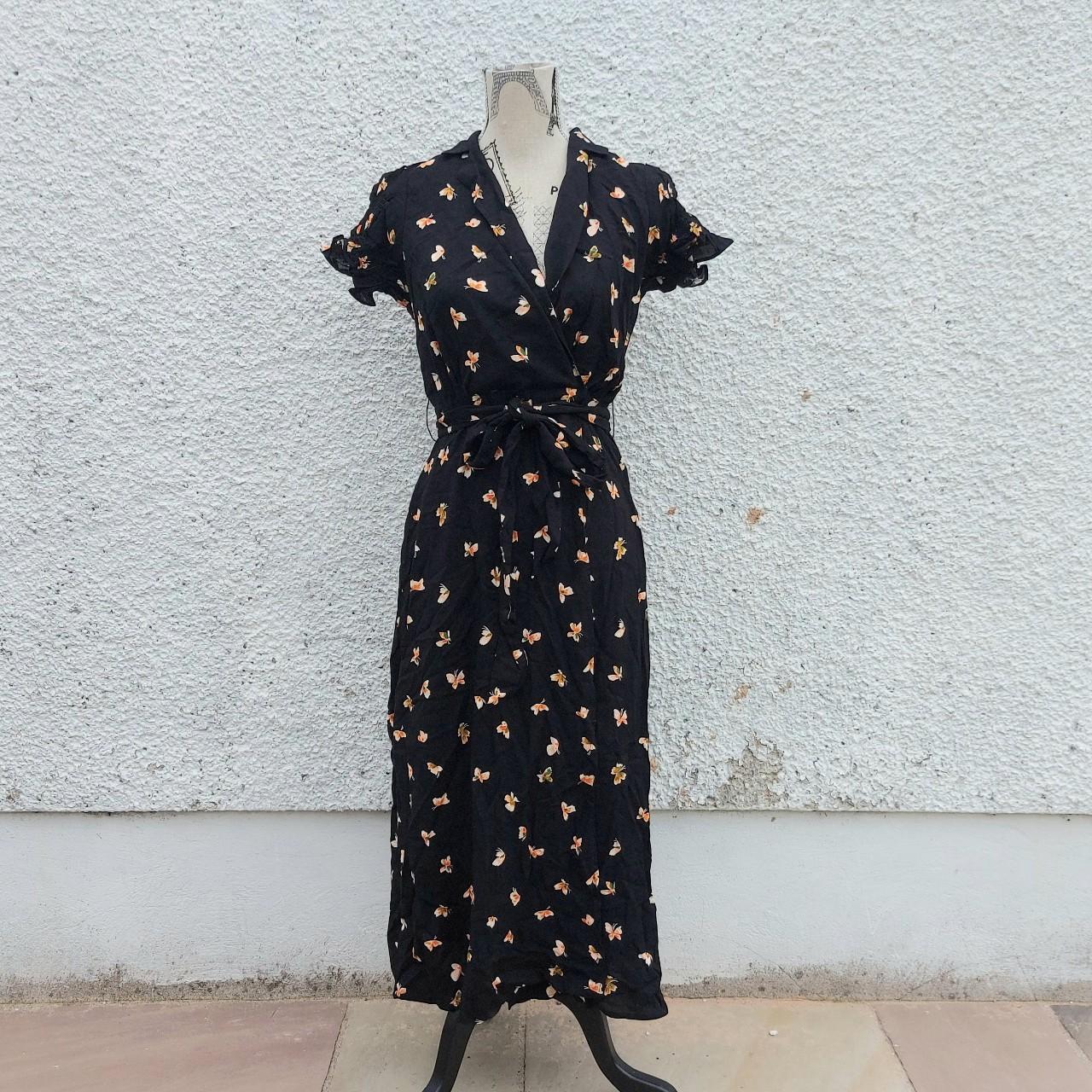 Urban outfitters black wrap dress hotsell