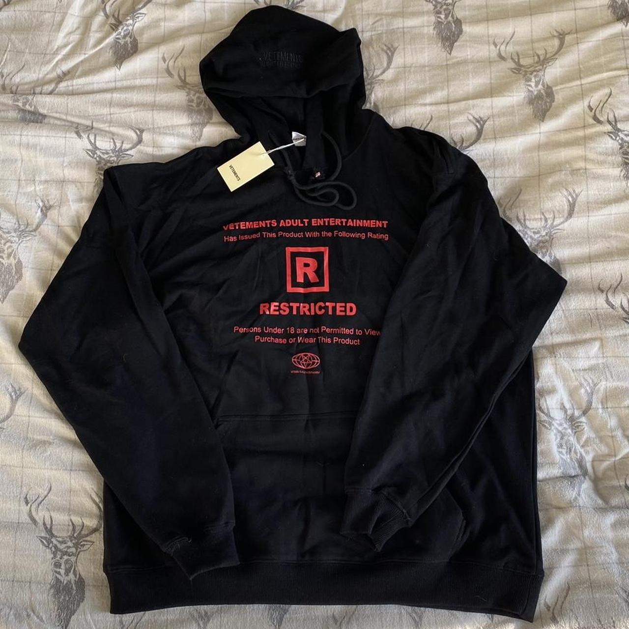 Vetements ‘rated R’ hoodie 🔴 Perfect condition... - Depop