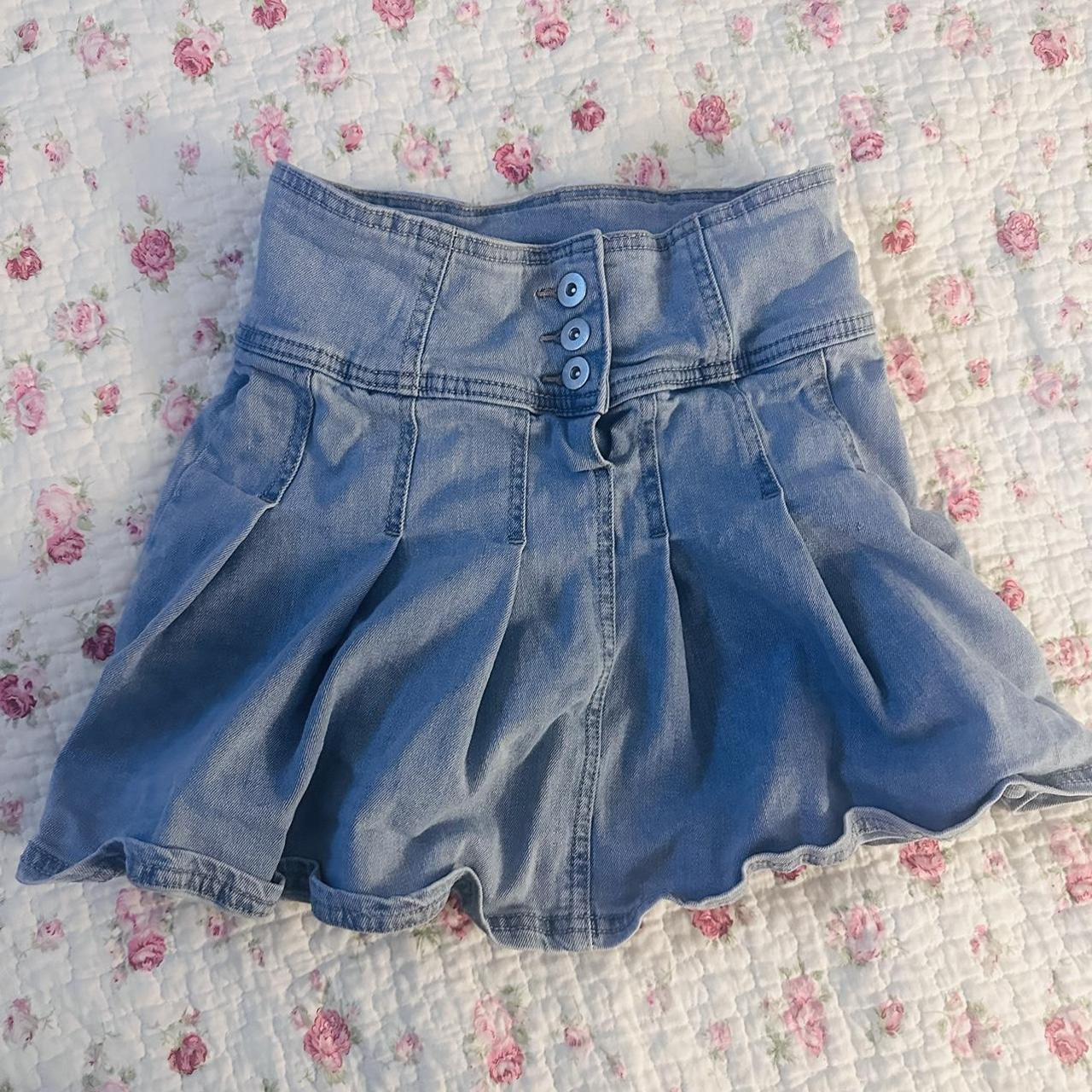 High waisted cute kawaii jean mini skirt 🩰🎀 Can’t... - Depop