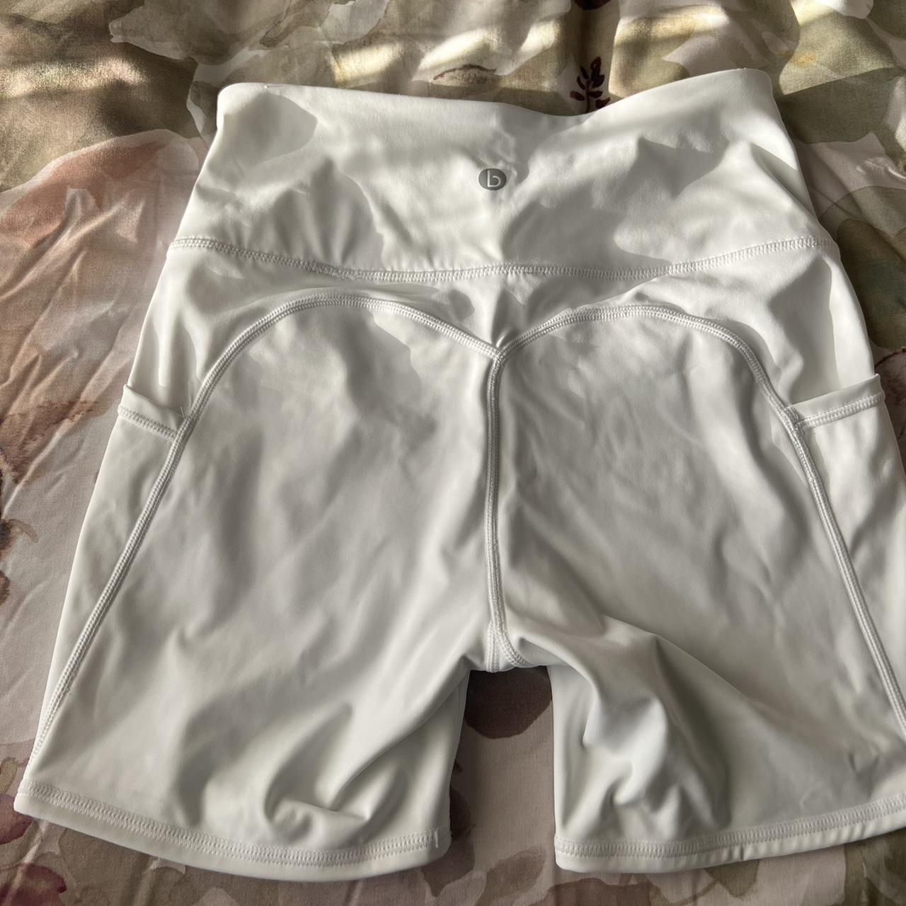 cotton on white high rise workout short size medium... - Depop