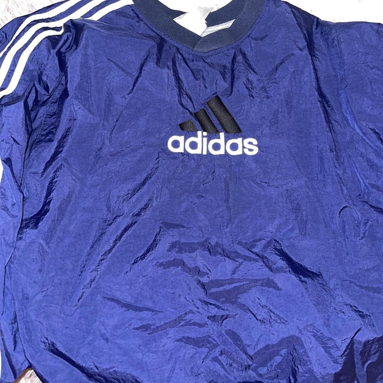 Adidas Men's Navy and White Jacket | Depop