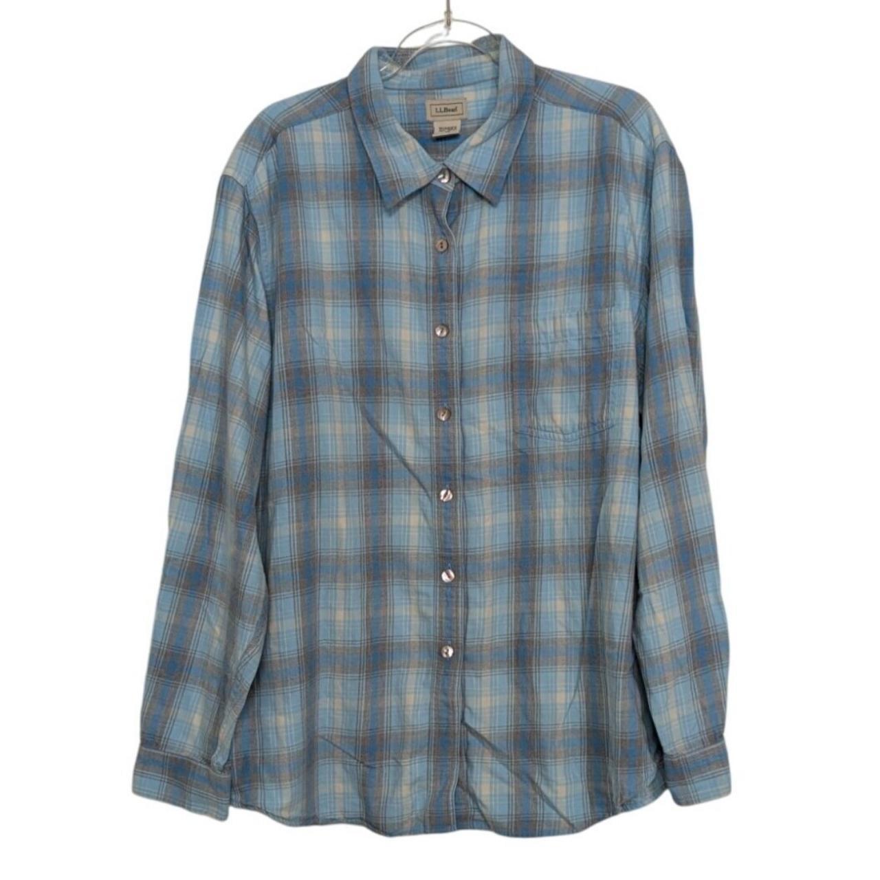 Women's Shirt - Blue - XL – LL Bean Plaid Flannel… - image 1