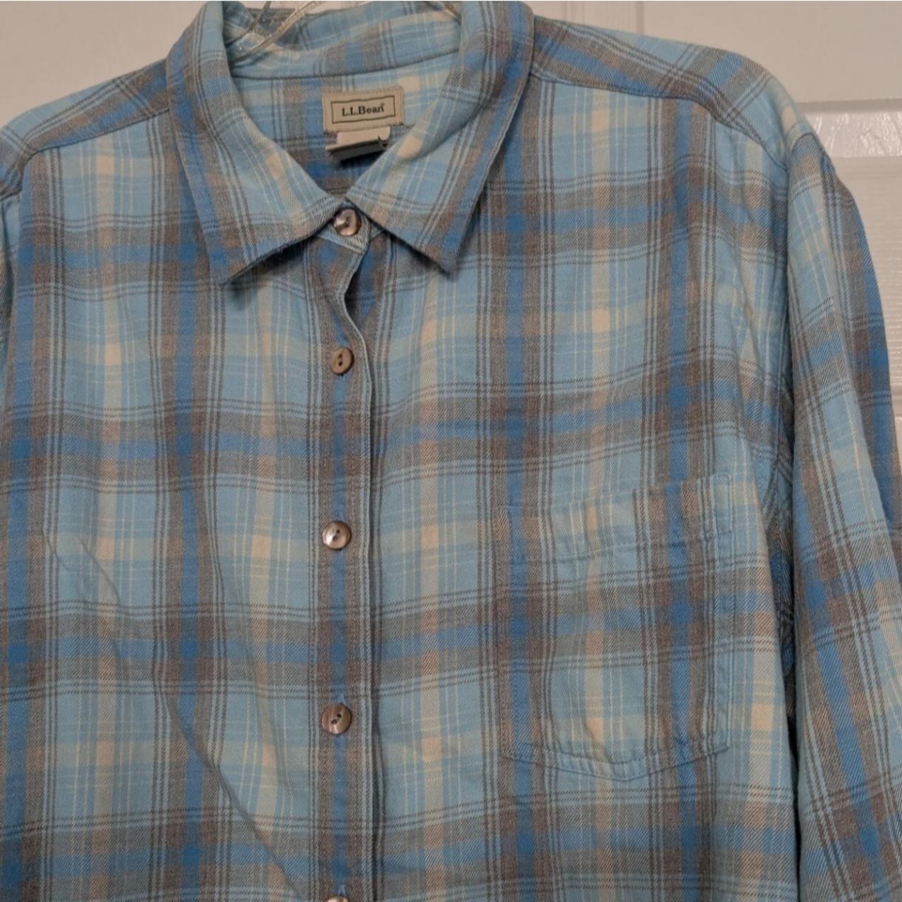 Women's Shirt - Blue - XL – LL Bean Plaid Flannel… - image 2