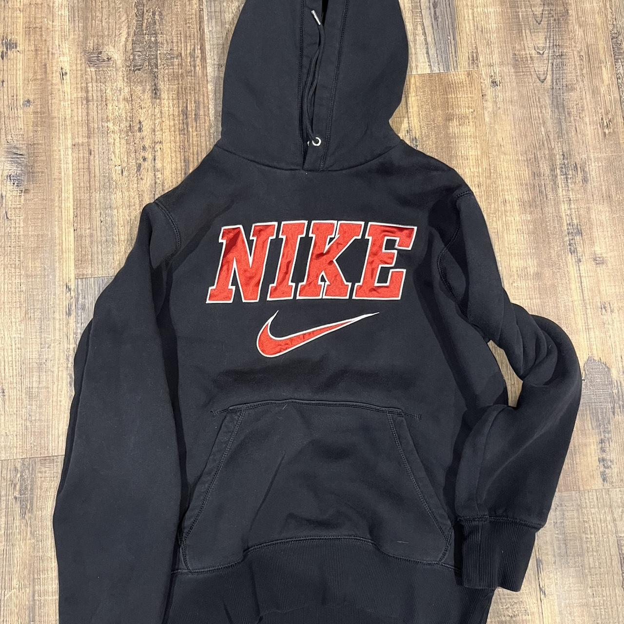 Nike Men's Black and Red Hoodie | Depop