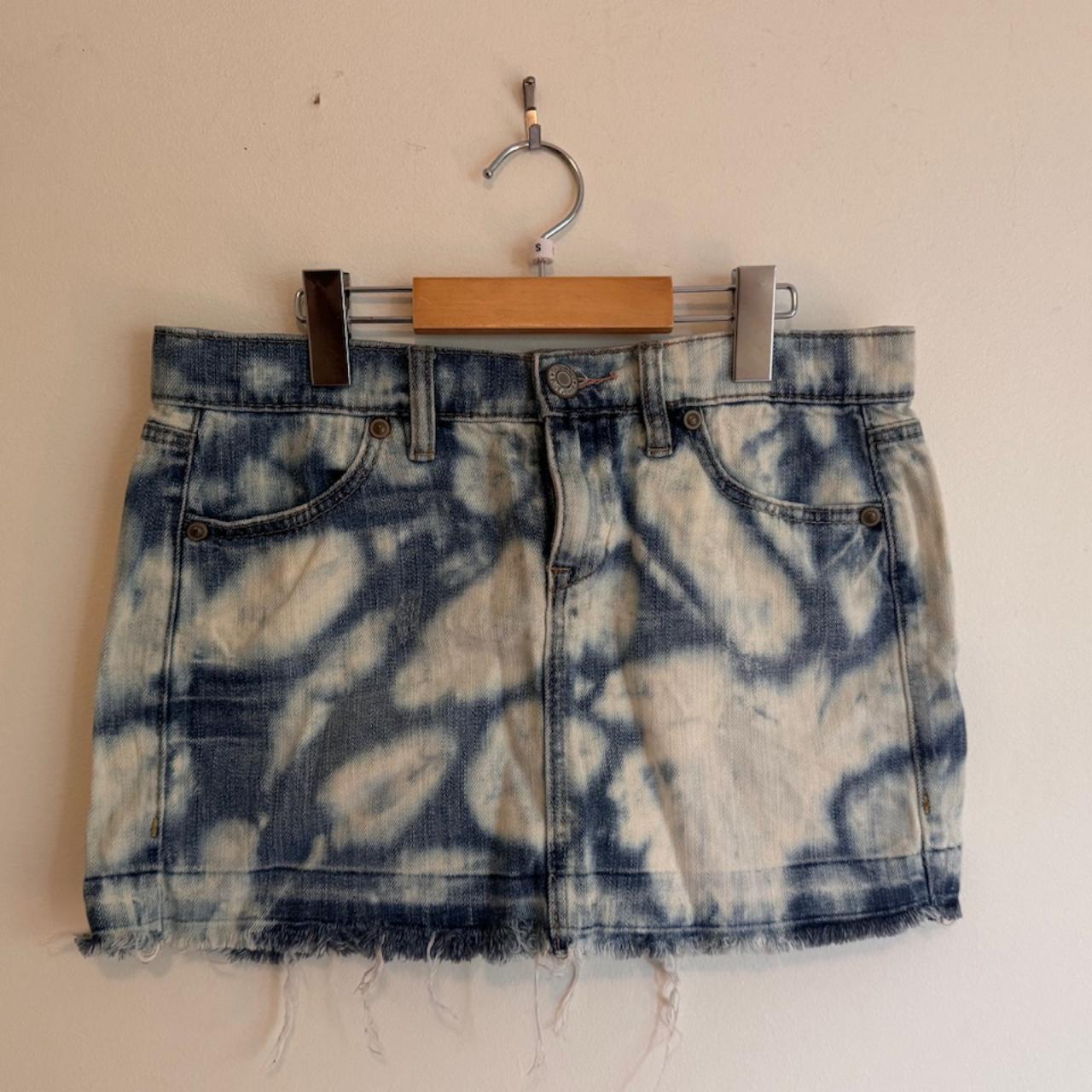 Old Navy Vintage Acid Wash Denim Skirt, ultra low... - Depop
