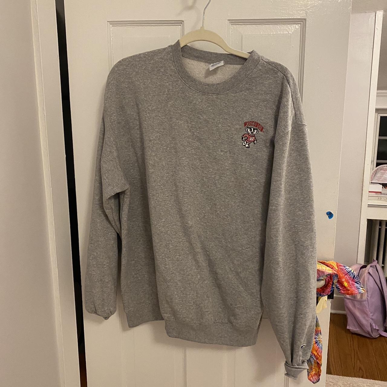 University of Wisconsin Crewneck. Size large, never... - Depop