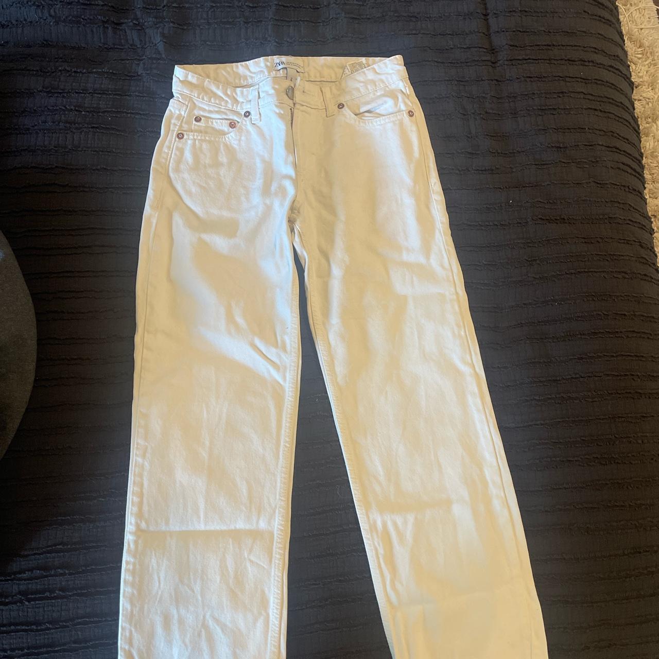 white zara jeans - Depop