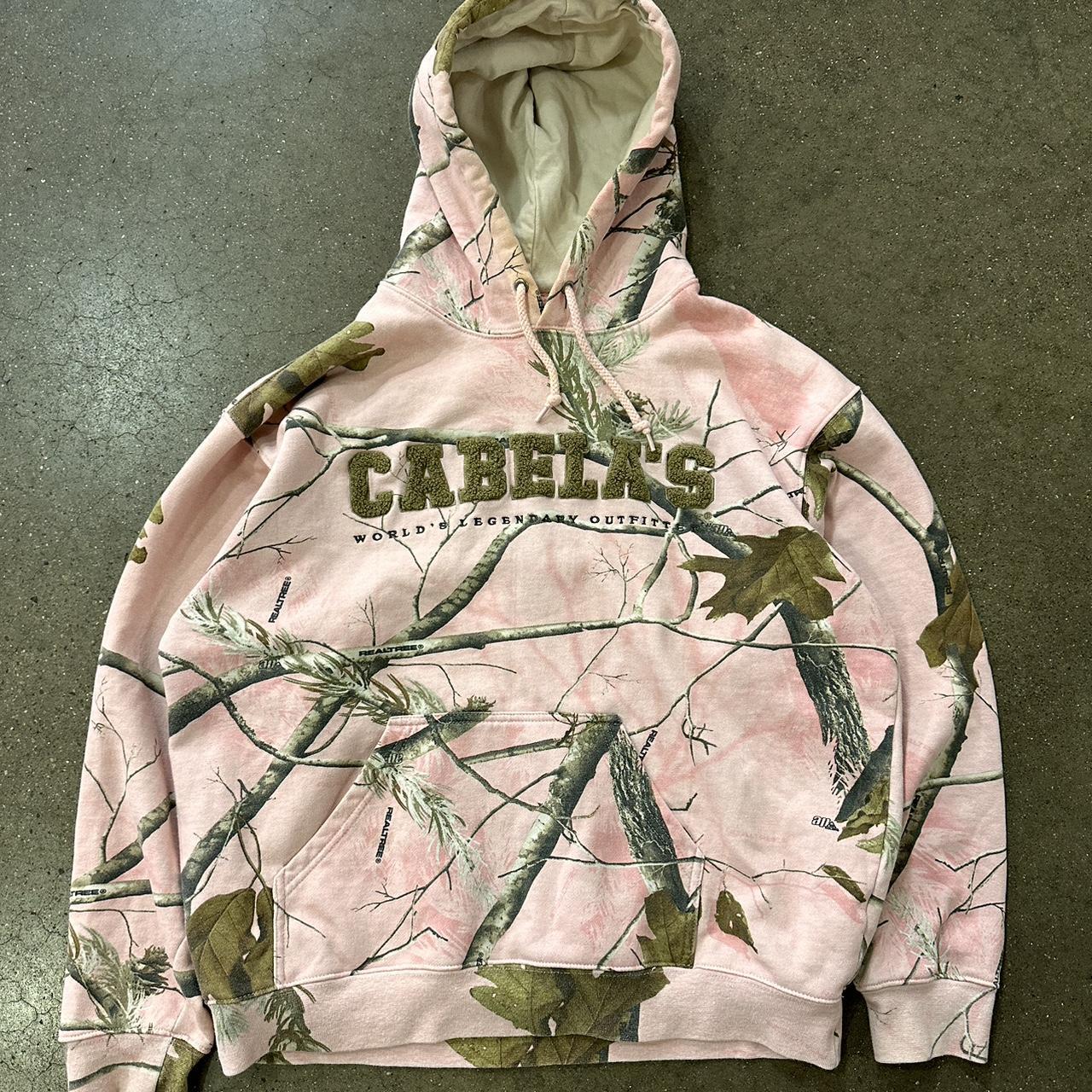 Boxy Pink Cabela's Realtree Hunting Camo Hoodie 23x24 - Depop