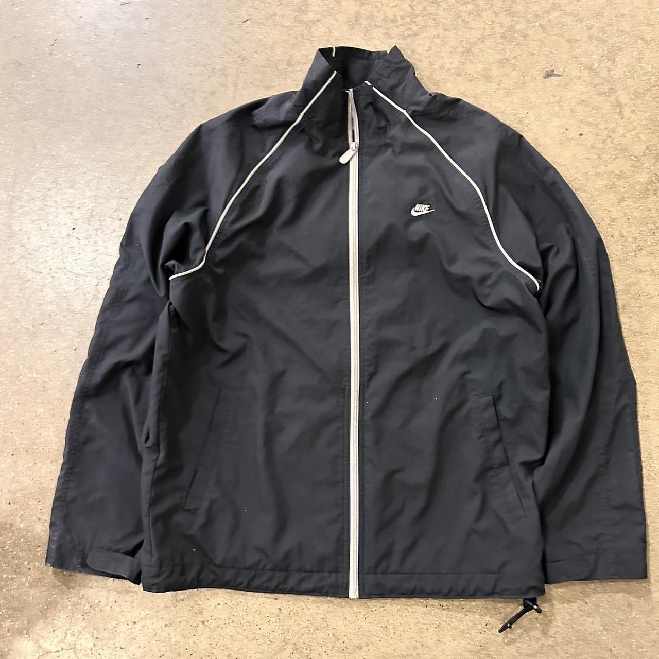 Black Nike Zip Up Y2K Track Jacket 24x30 Depop