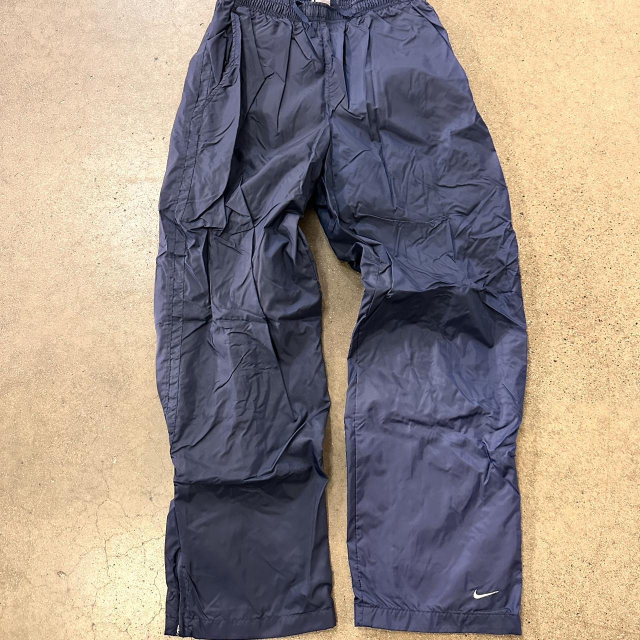 Medium Navy Y2K Baggy Nike Track Pants fit a 33x30 - Depop