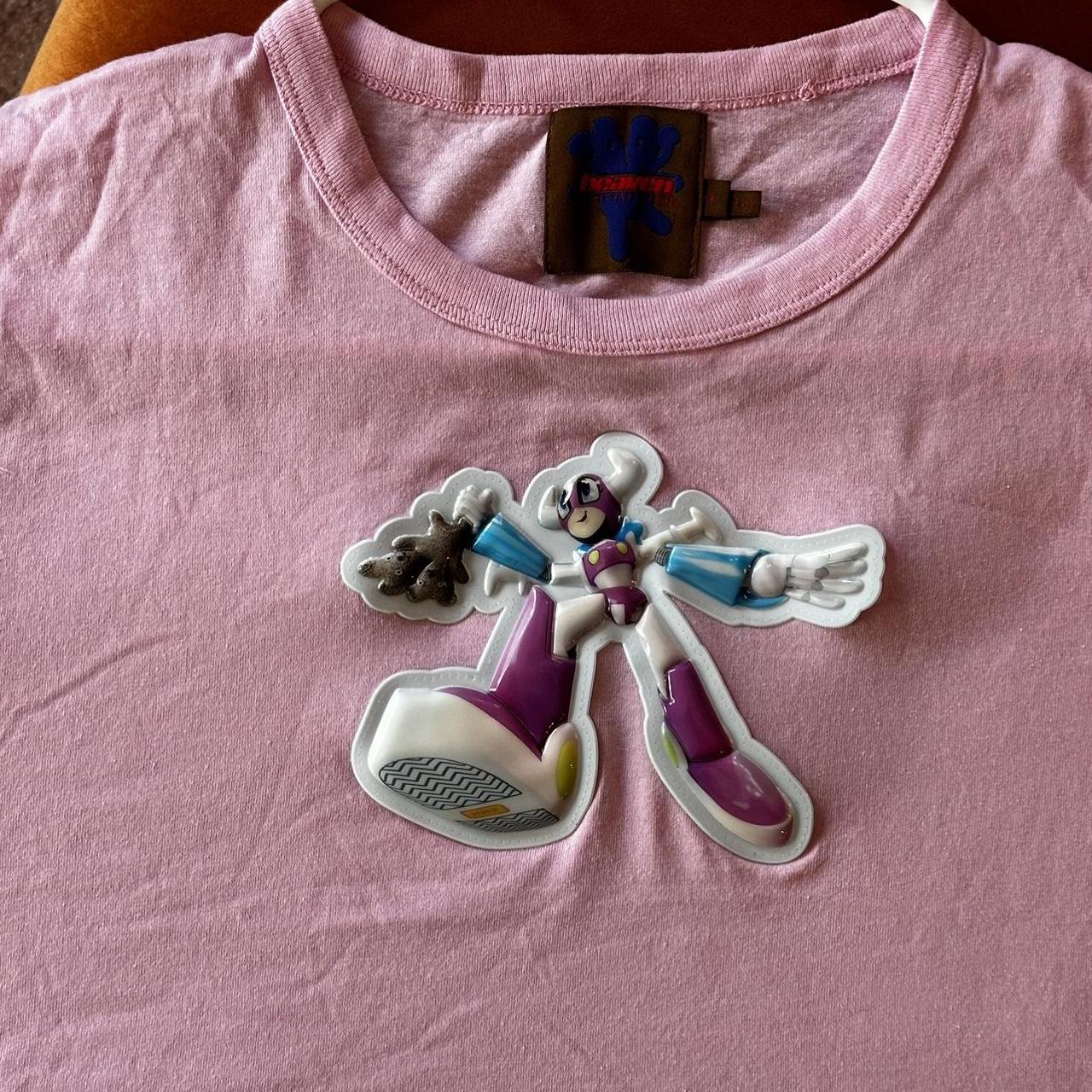 heaven by marc jacobsピンク Tシャツ HEAVEN BY MARC JACOBS ROBOT GIRL BABY TEE PINK WORN | Depop
