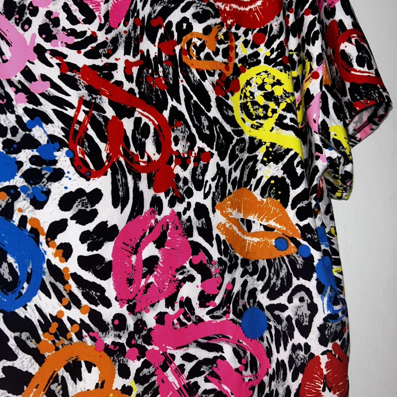 full circle trends cheetah graffiti top with kiss... - Depop