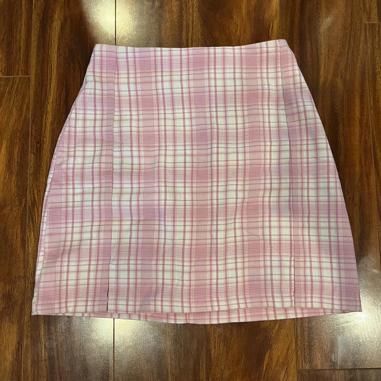 Brandy melville pink 2024 plaid cara skirt