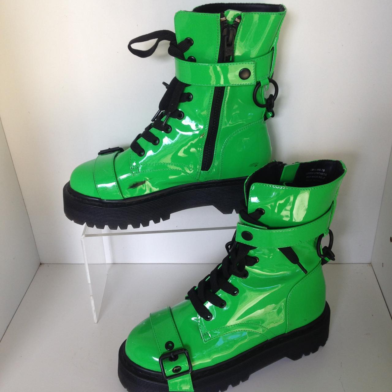 Bright sales green boots