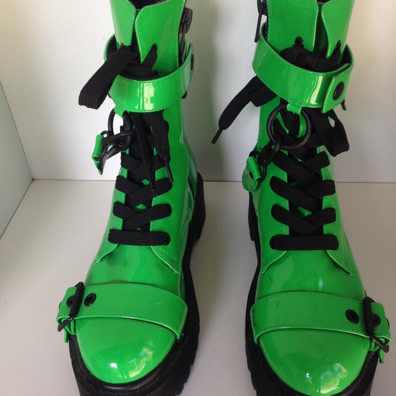 Current mood toxic hot sale slime combat boots