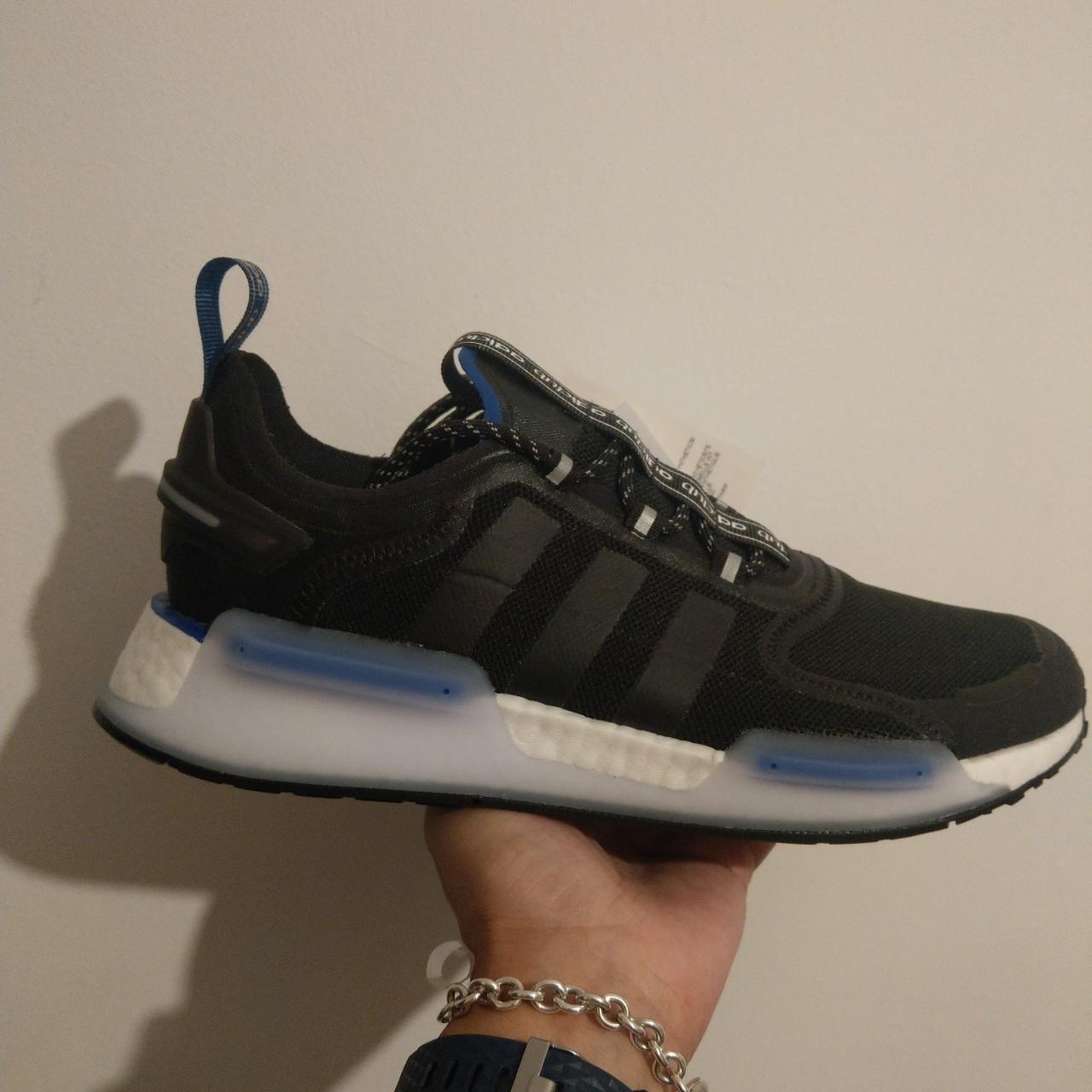 Adidas NMD R1 V3 'Black White Royal Blue Size UK Depop