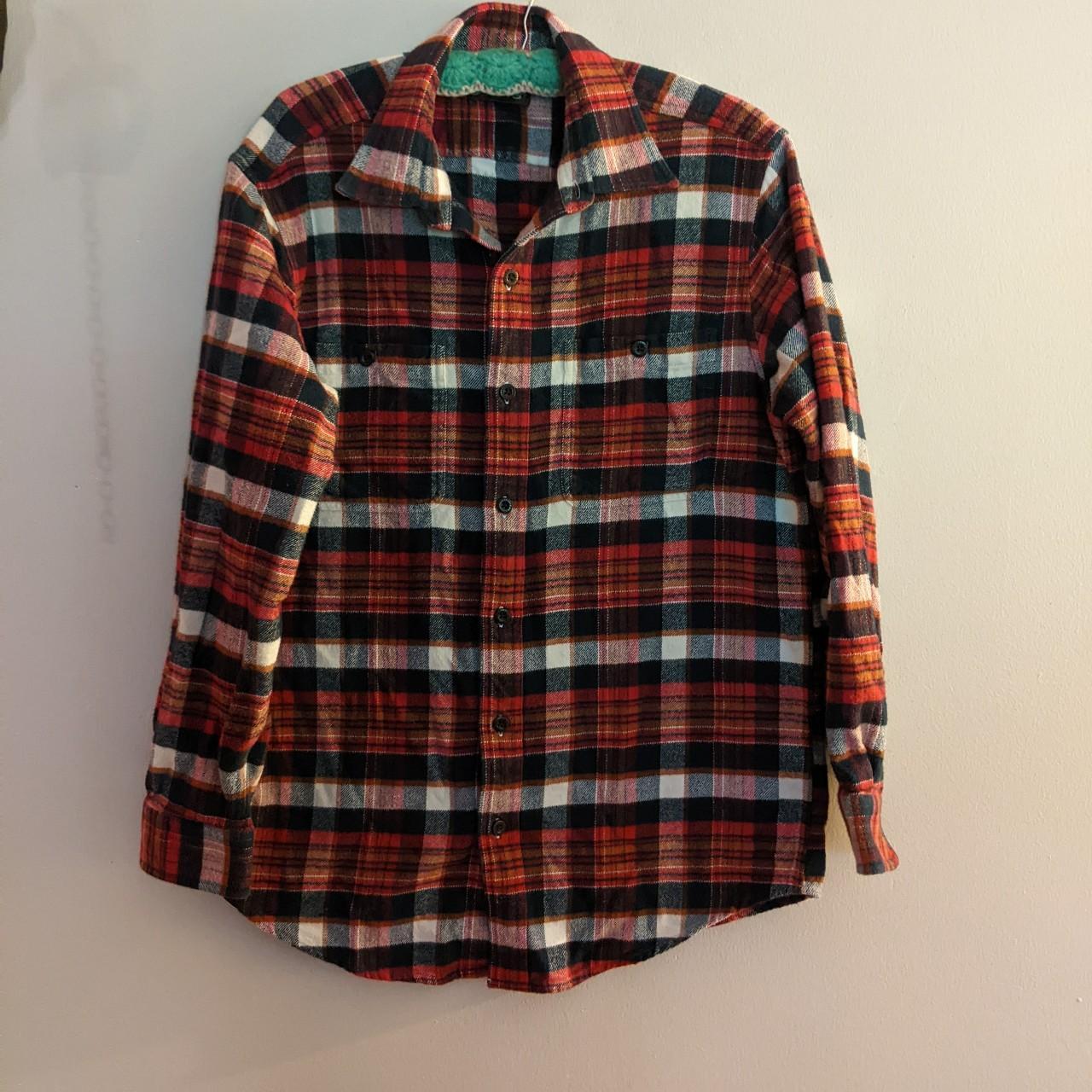 Large Orange Plaid Cotton Flannel