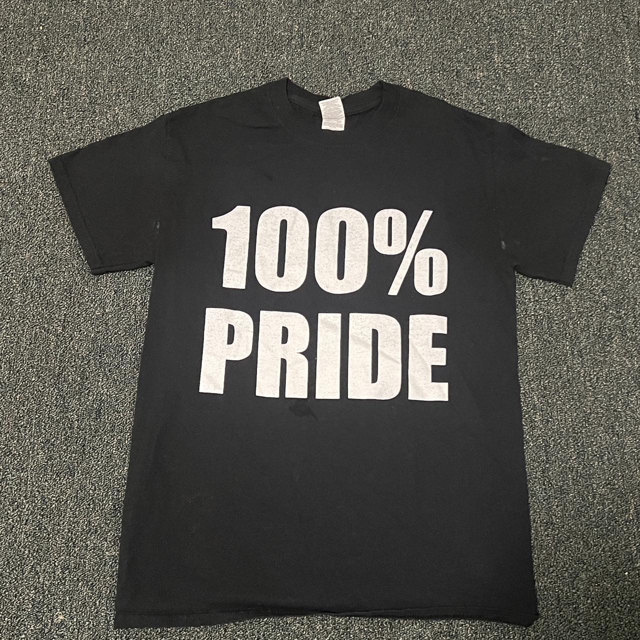 black shirt with text fits large fits medium - Depop