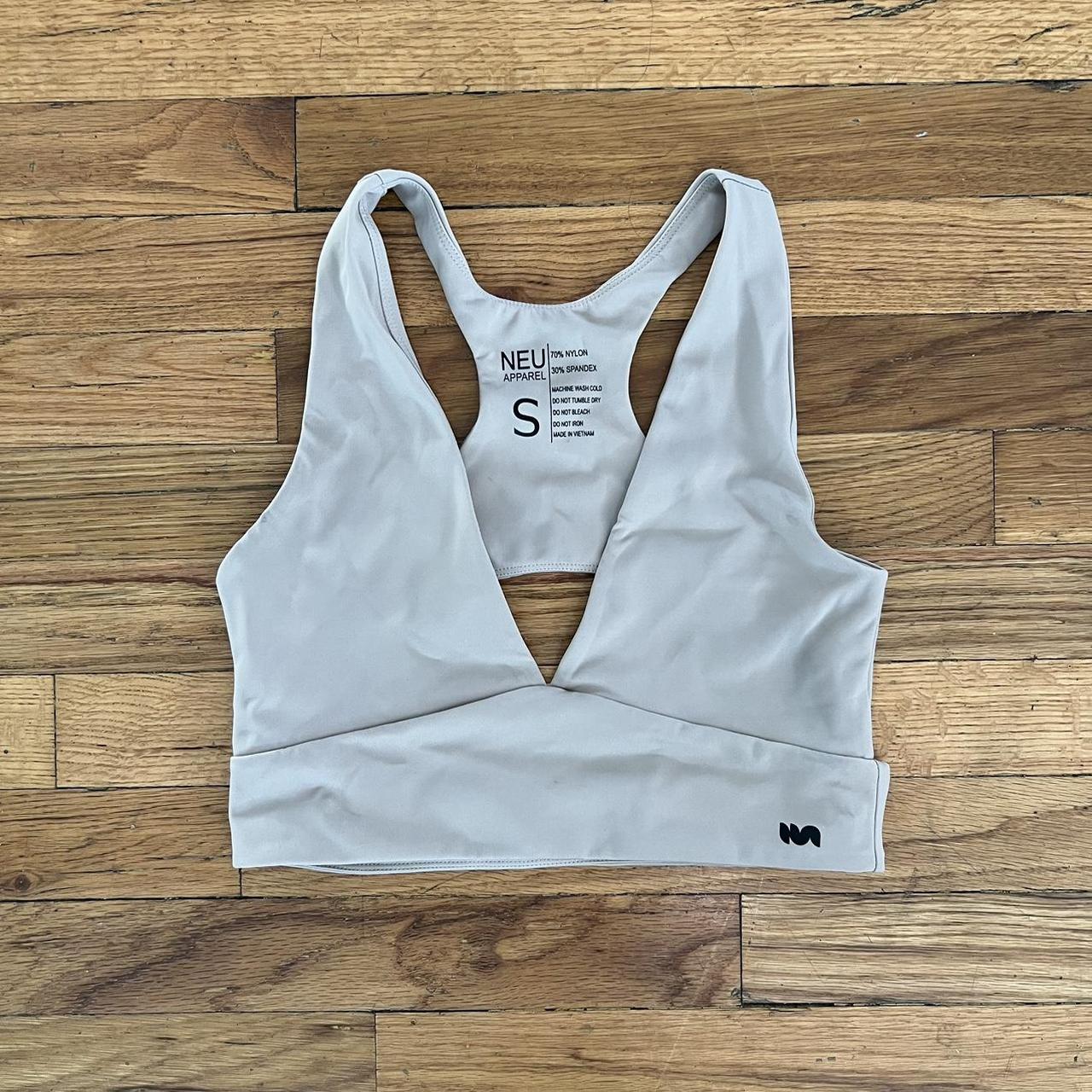 NEU APPAREL BEIGE DEEP V SPORTS BRA This Sports Depop